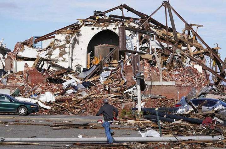 Ice House Gallery in Mayfield, after the tornado