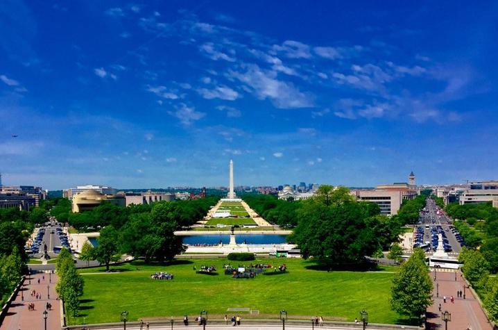 Photo looking out on the National Mall