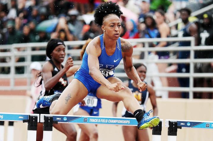 photo of Jasmine Camacho-Quinn competing for UK