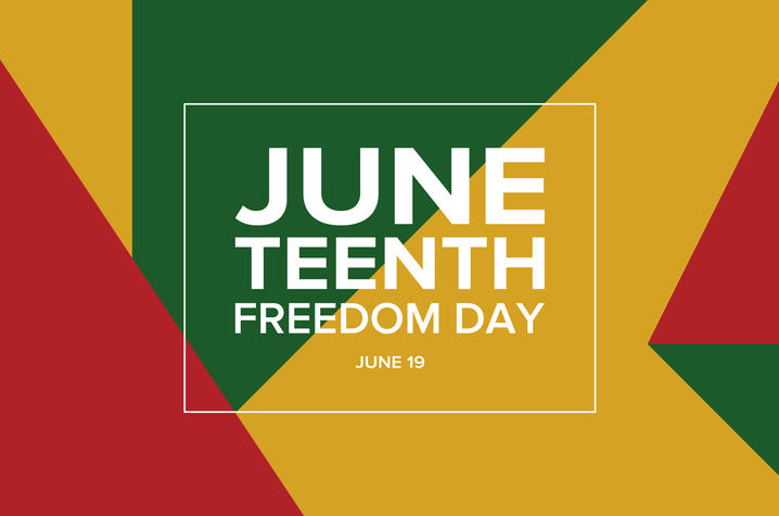 graphic that says Juneteenth; Freedom Day; June 19