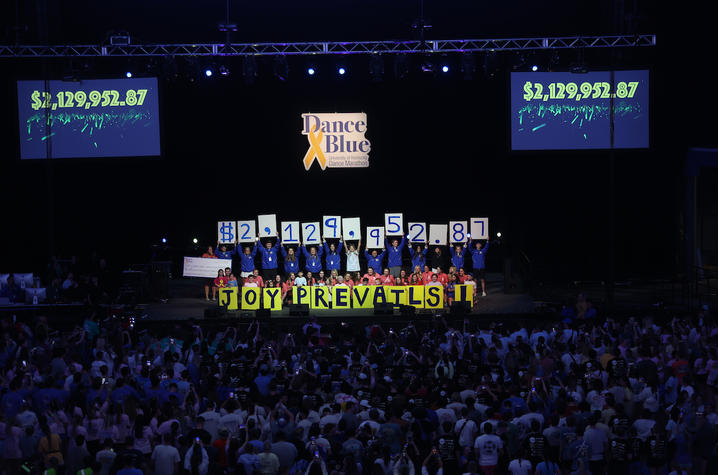 More than 800 UK students participated in this year's record-breaking fundraiser, standing for 24 hours inside Rupp Arena. Carter Skaggs | UKphoto