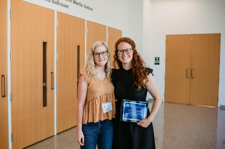 2022 Excellent Undergraduate Research Mentor Award winner Kendall Corbin with student Courtney Shields. 