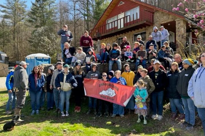 Lend A Hand Center team during the waterway cleanup efforts in Perry County. Photo provided by UK-CARES.