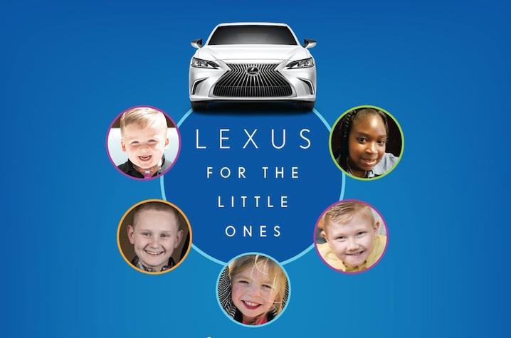 graphic featuring a lexus car and photos of pediatric patients.