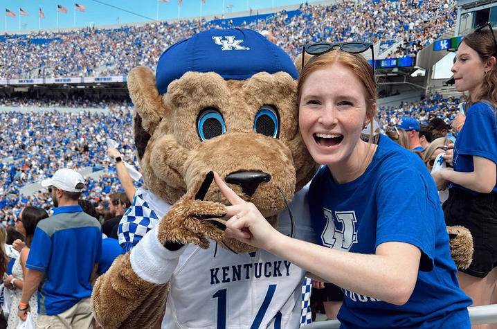 Madison was a member of Alpha Gamma Delta sorority and loved everything about UK, but especially enjoyed attending football games. Photo provided by Debra Becknell. 