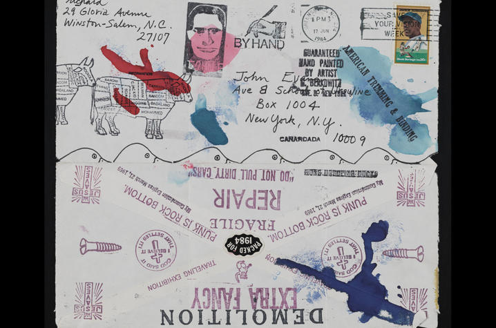 photo of mail art collaboration sent to John Evans from Richard Canard