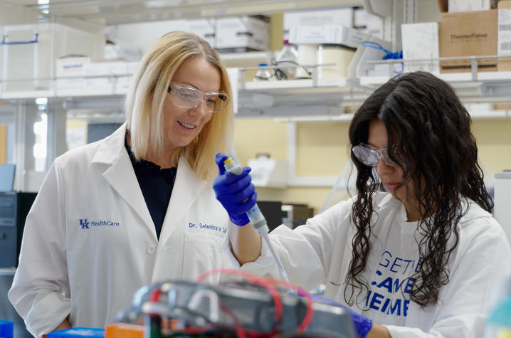 Maj-Linda Selenica, Ph.D., (left) Patricia Rocha-Rangel, research analyst (right) 