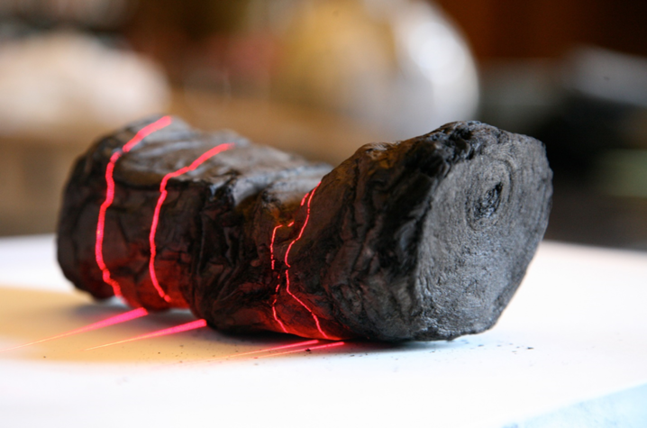 Herculaneum scroll undergoing digital scanning, 2009, Institut de France