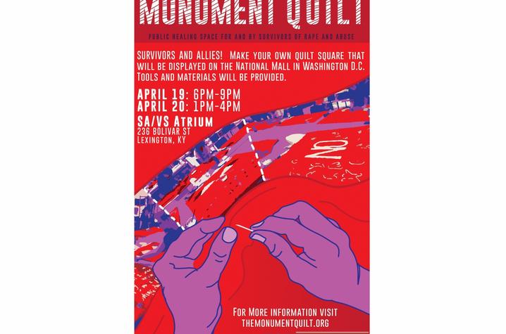 photo of Monument Quilt event poster at UK