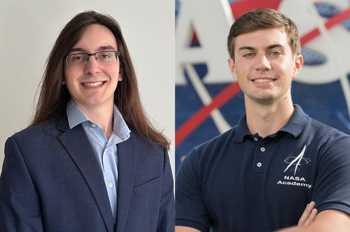 Recent UK graduates Lucas Gastineau, left, and Asa O’Neal have received National Science Foundation Graduate Research Fellowships. Photos provided. Two white males in separate photos