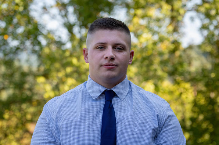 Photo of Logan Hillerman Young man in shirt and tie