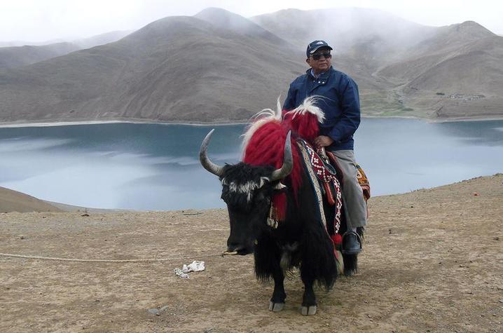 photo of P.P. Karan riding animal