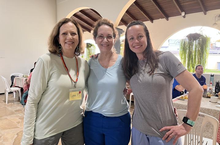 Physical therapy faculty travel with the students to Ecuador. From left, Lynn English, UKDPT; Claudia Senesac, U of FL PT faculty; and Ellen Stockhausen, UKDPT adjunct faculty. Photo provided by Lynn English.