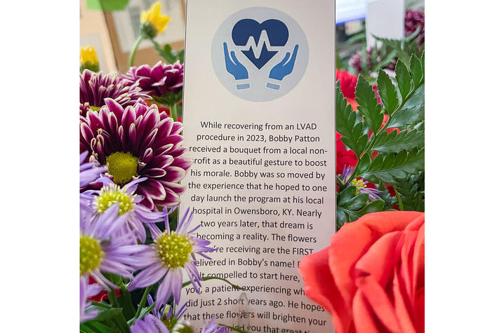 Image of card that goes with each bouquet