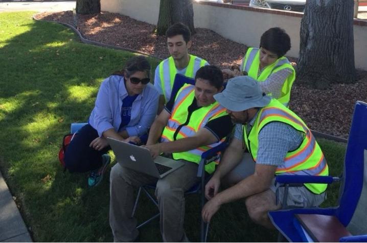 Research team discussing data