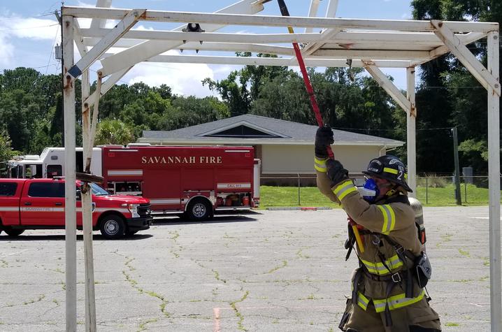 firefighter working