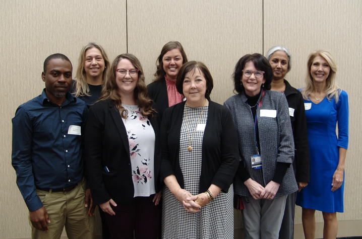 L-R: Reuben Adatorwovor, Courtney Brown, Jennifer Harrison, Lindsey James, Julie Watts McKee, Cynthia Beebou, Malini Kirakodu and Pamela Stein. Photo provided by College of Dentistry.