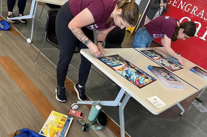 Keener's fastest time ever completing a 500-piece puzzle is just over 31 minutes. She averages about 45. Photo provided by College of Public Health.