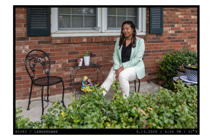 photo of Rikketta Franklin seated on front porch