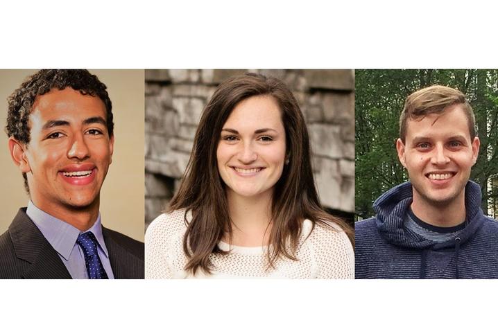 headshot photos of Mohanad Abdallah, Emily Major and Jared Schmal/RISE - DAAD recipients