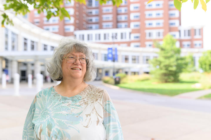 Robin Bullock in front of UK Chandler Hospital