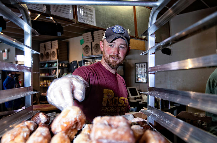 This is a photo of UK alumnus Joe Ross, co-owner of North Lime Coffee and Donuts