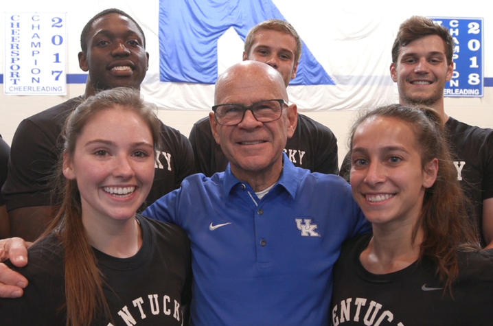 T. Lynn Williamson with members of the UK Cheerleading Squad