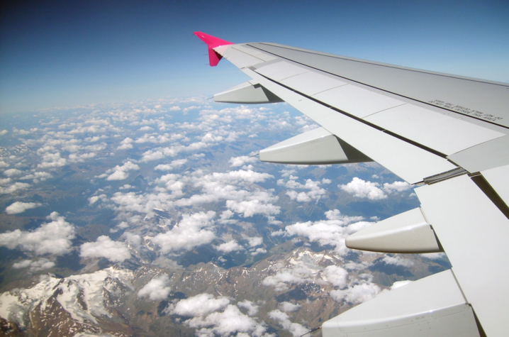 Photo on an airplane flying. 