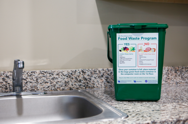 Food waste containers at University Flats