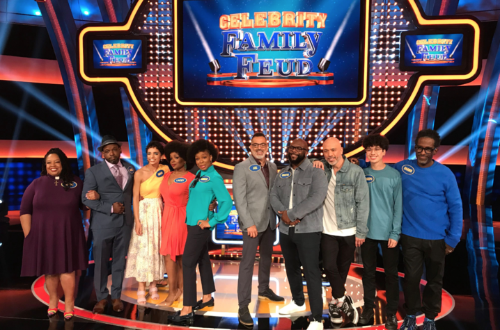 photo of Boyz II Men and Amber Ruffin and family on Celebrity Family Feud