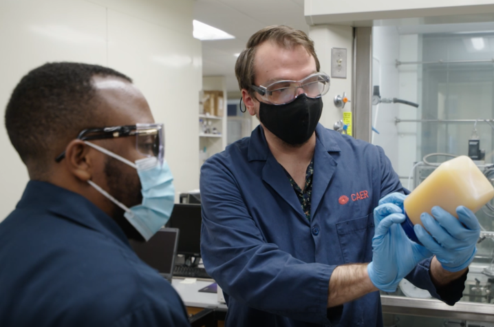 Umenweke (left) and Pace (right) are part of CAER's Sustainable and Alternative Fuels group. They discover ways to give new life to organic waste and turn it into fuel. Ben Corwin | Research Communication.