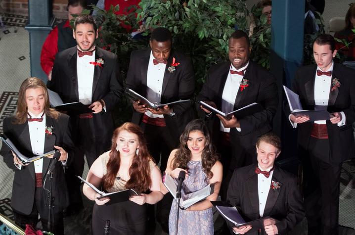 photo of 8 UK opera students singing at Celebration of Song 2016