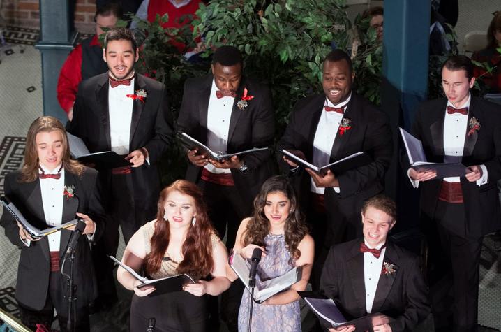 photo of 8 UK opera students singing at Celebration of Song 2016