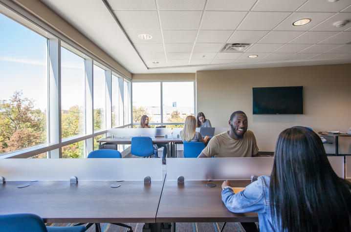 This is a photo of students in a University of Kentucky residence hall.