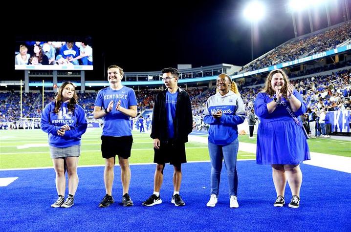 Students excelling in the UK Invests program were recently honored at Kroger Field | Photo by: Elliott Hess   