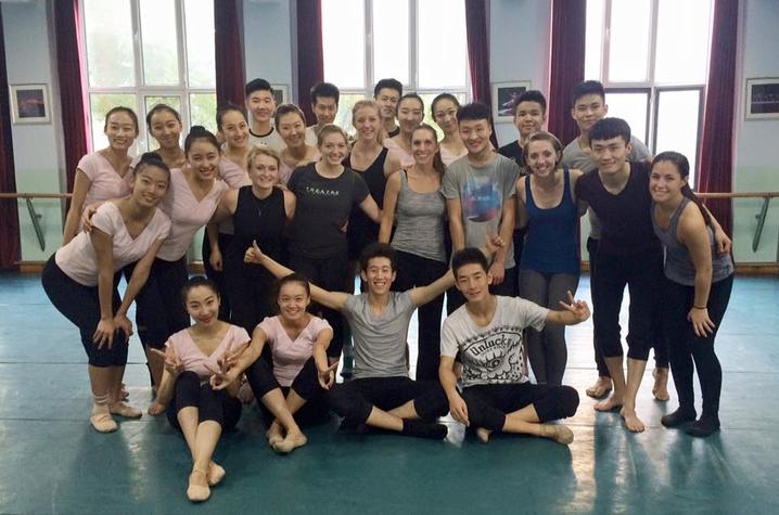 photo of group from UK Dance Program visit to Inner Mongolia University