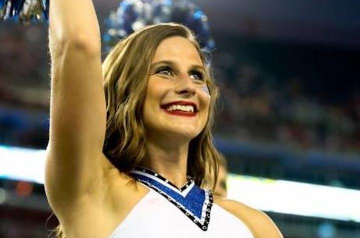 photo of Kristany Setser dancing at Titans Stadium