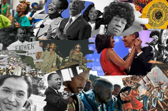 Black History Month collage designed by UK senior and MLK graphic design intern Cymone Webb.