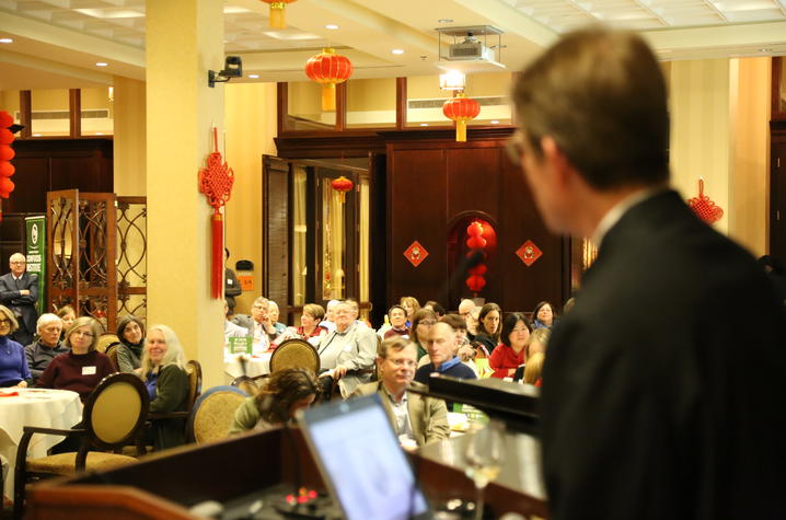 photo of speaker and crowd at 2016 Chinese New Year