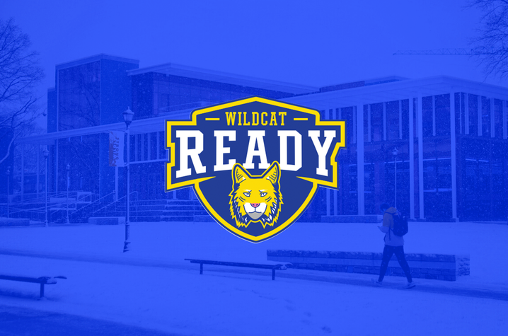 Stay Wildcat Ready in cold weather. University of Kentucky Wildcat Ready logo — a yellow and white shield with a wildcat face and the words ‘Wildcat Ready’ in bold, over a campus scene in cold-blue tones.