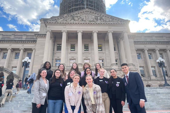 #iCANendthetrend Youth Advisory Board in front of the Kentucky State Capitol Building
