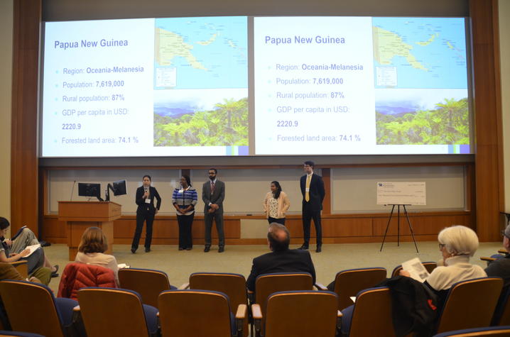 Photo of students presenting at previous Global Health Case Competition