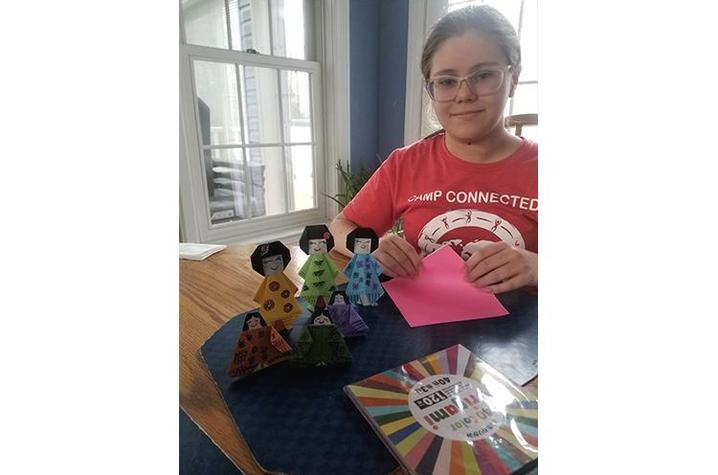 Russell County 4-H'er Autumn Onyon shows off the Hino dolls she made as part of 4-H's virtual celebration of Japan's Girls' Day.