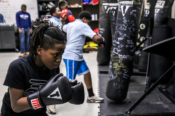 Photo of teen boxing