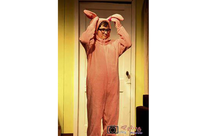 Zachary Chaney on stage as Ralphie in ACT's production of "A Christmas Carol"