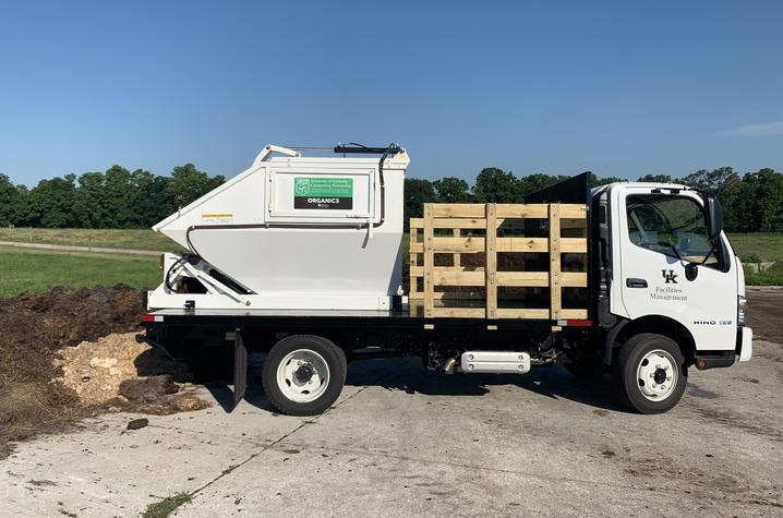 UK Recycling purchased a truck outfitted with an enclosed, self-dumping container and cart tipper to divert this new waste stream using funding secured from internal and external grants.