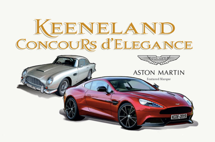 Concours logo and two Aston Martins