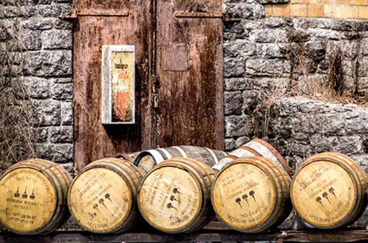 photo of bourbon barrels from "The Birth of Bourbon" by Carol Peachee