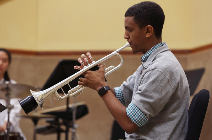 photo of GSA student playing trumpet