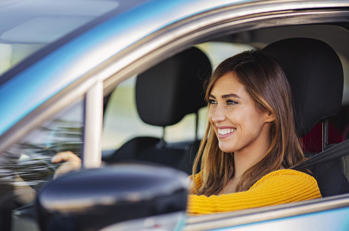 Woman driving. 